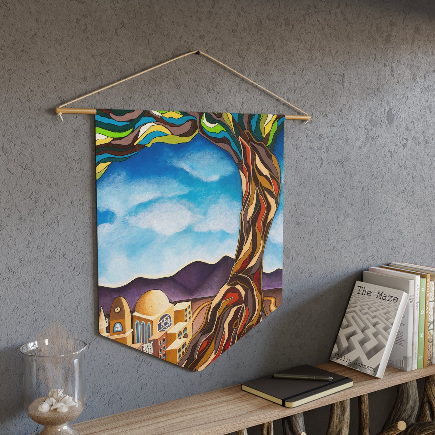 Tree of Life Pennant Tapestry by Yael Flatauer