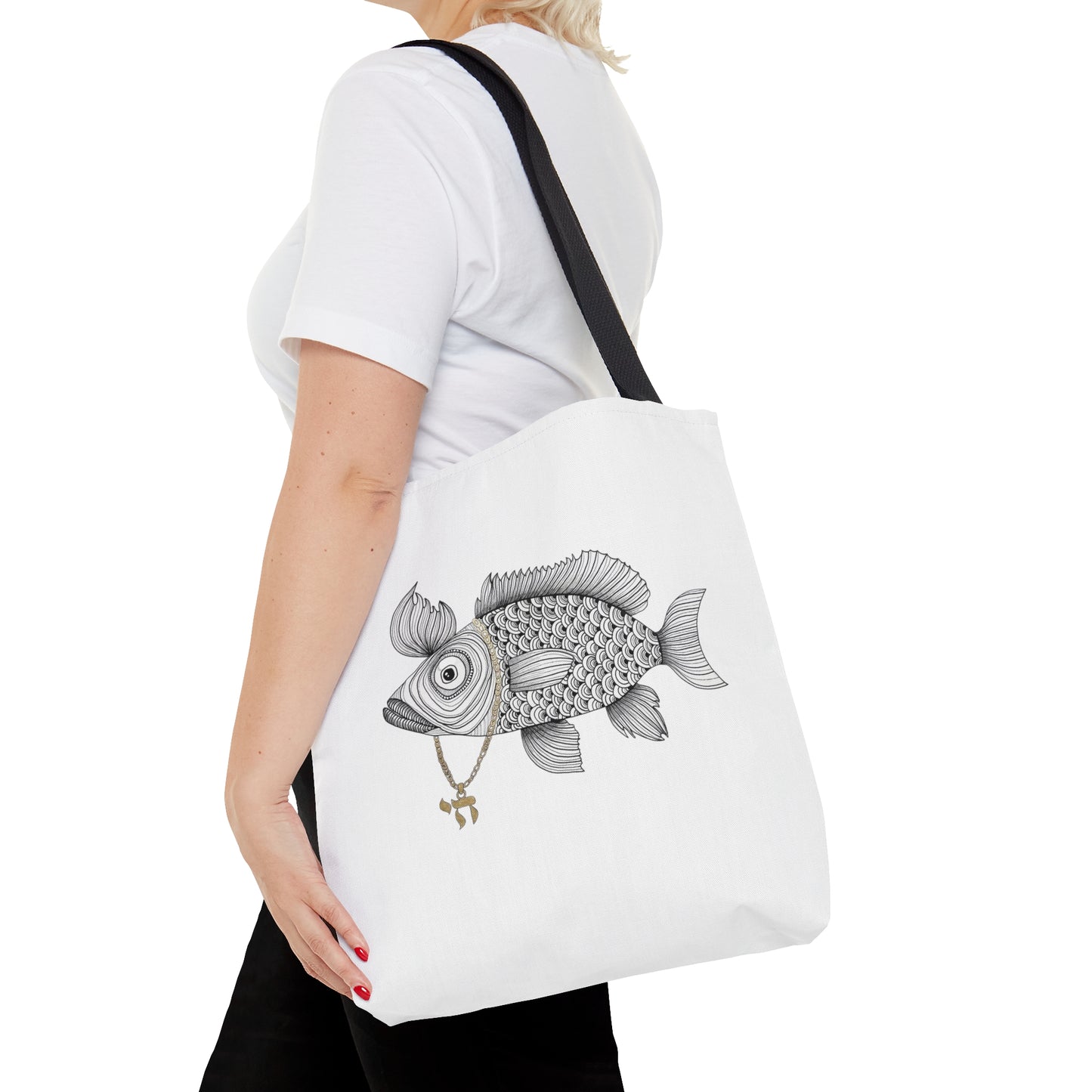 Chai Fish Tote Bag by Yael Flatauer