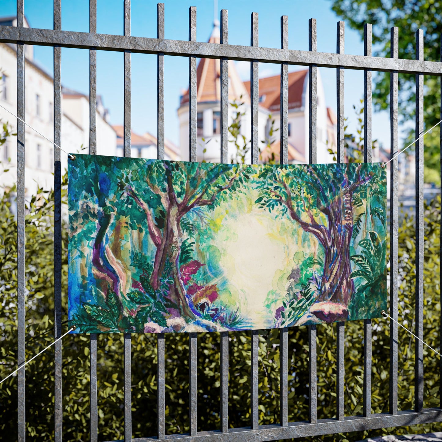 The Journey Begins by Avigail Sapir Sukkah Tapestry (waterproof)