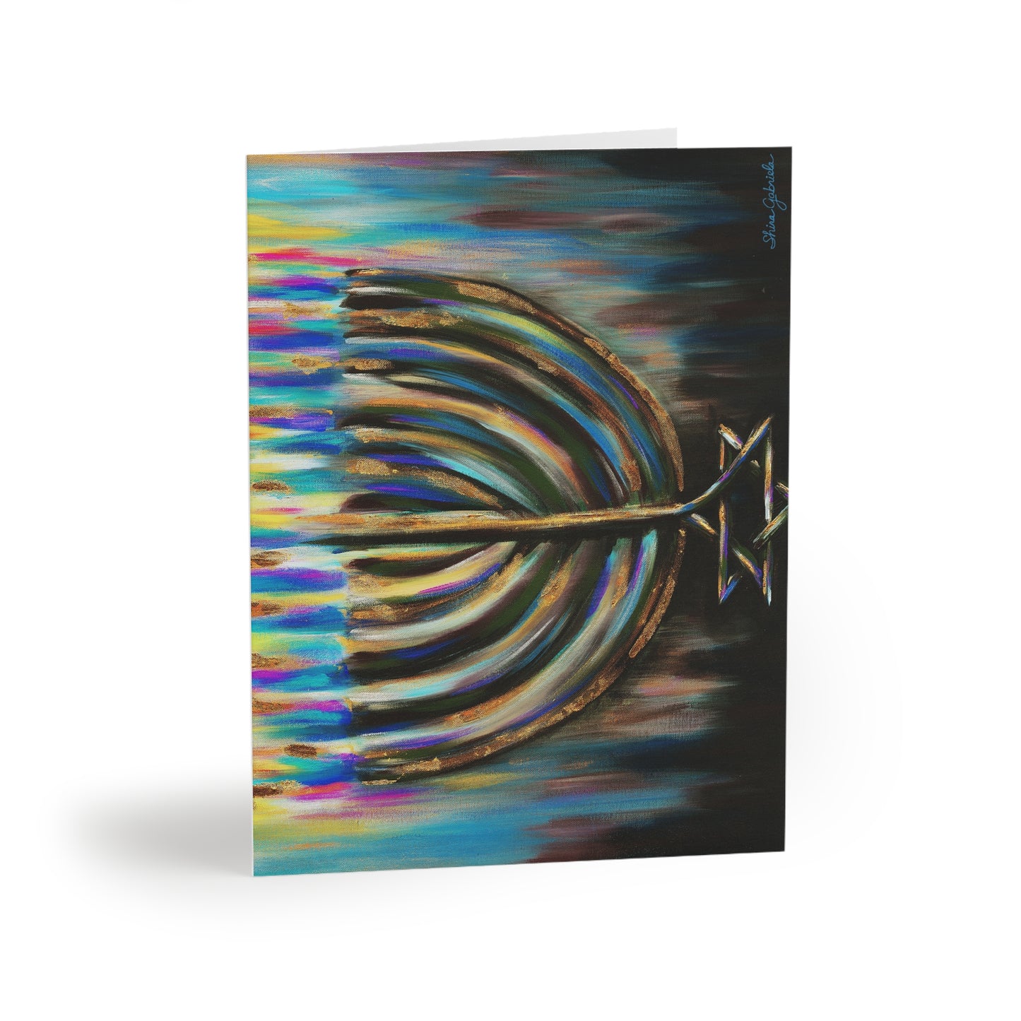 Chanukah Greeting Cards by Shira Gabriela - Light in the Darkness Menorah Cards (8, 16, and 24 pcs)