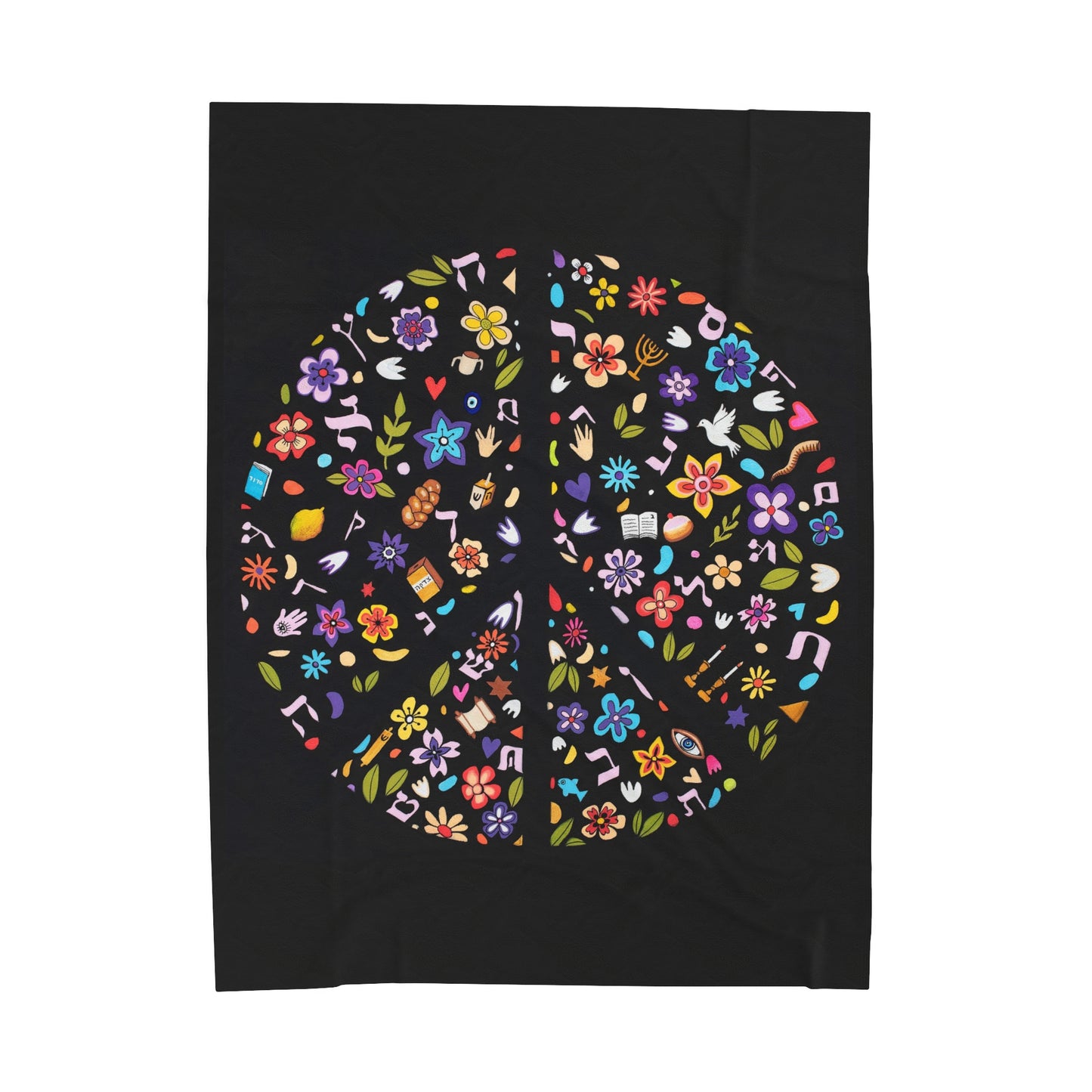 "Piece of Peace" by Yael Flatauer Velveteen Plush Blanket