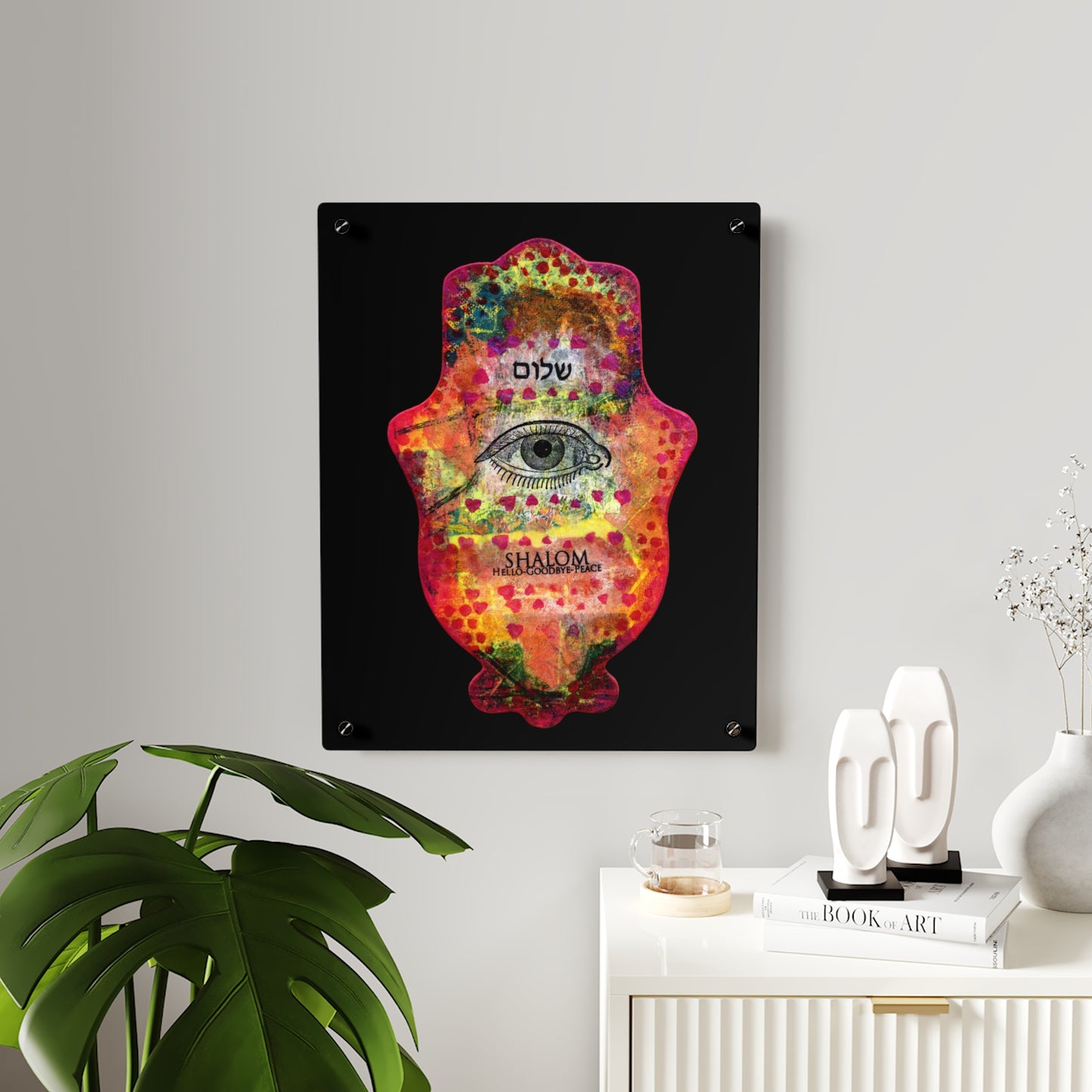 "Hamsa in Red" by Esther Cohen Glossy Modern Acrylic Print