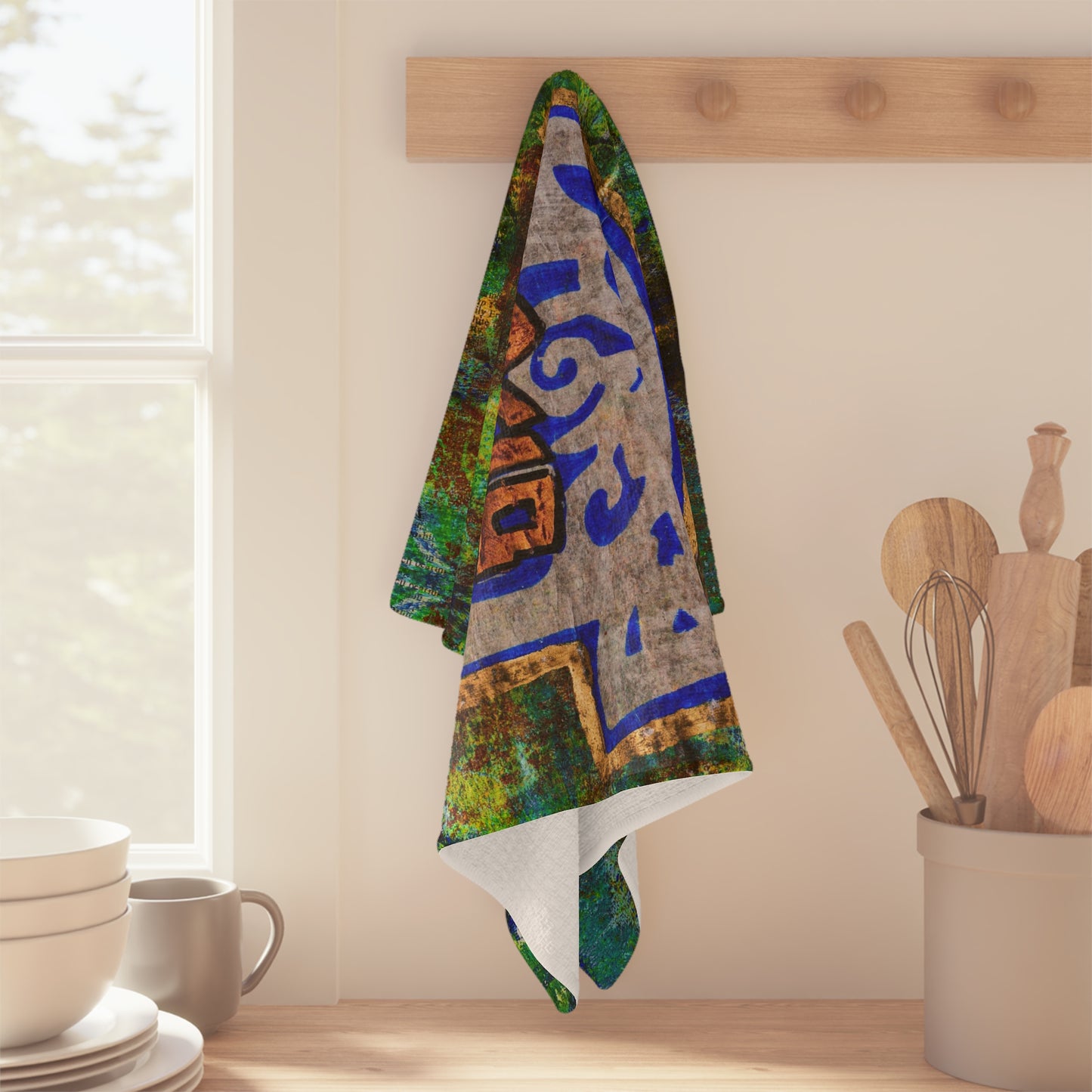 "Hamsa of Peace" Shabbat Netilat Yadayim Soft Hand Towel by Esther Cohen