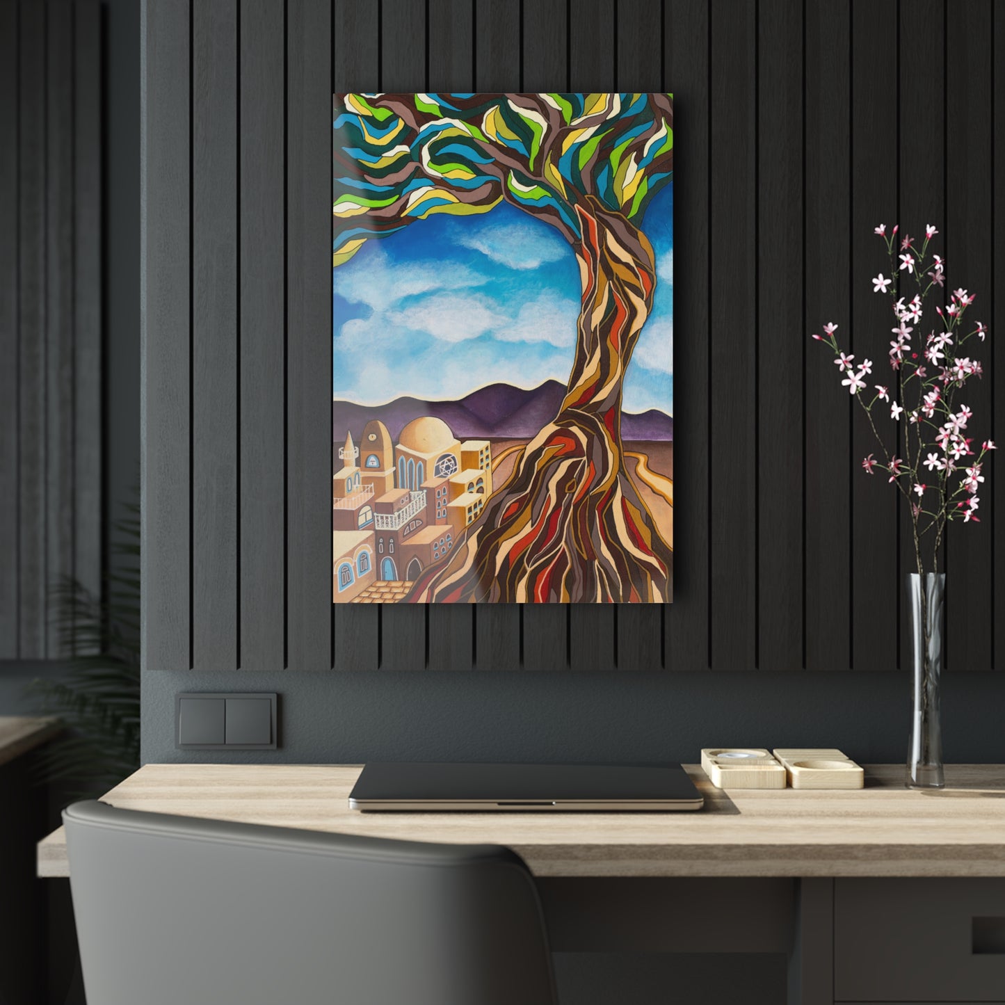 "The Tree of Life" by Yael Flatauer Glossy Modern Acrylic Wall Art Print