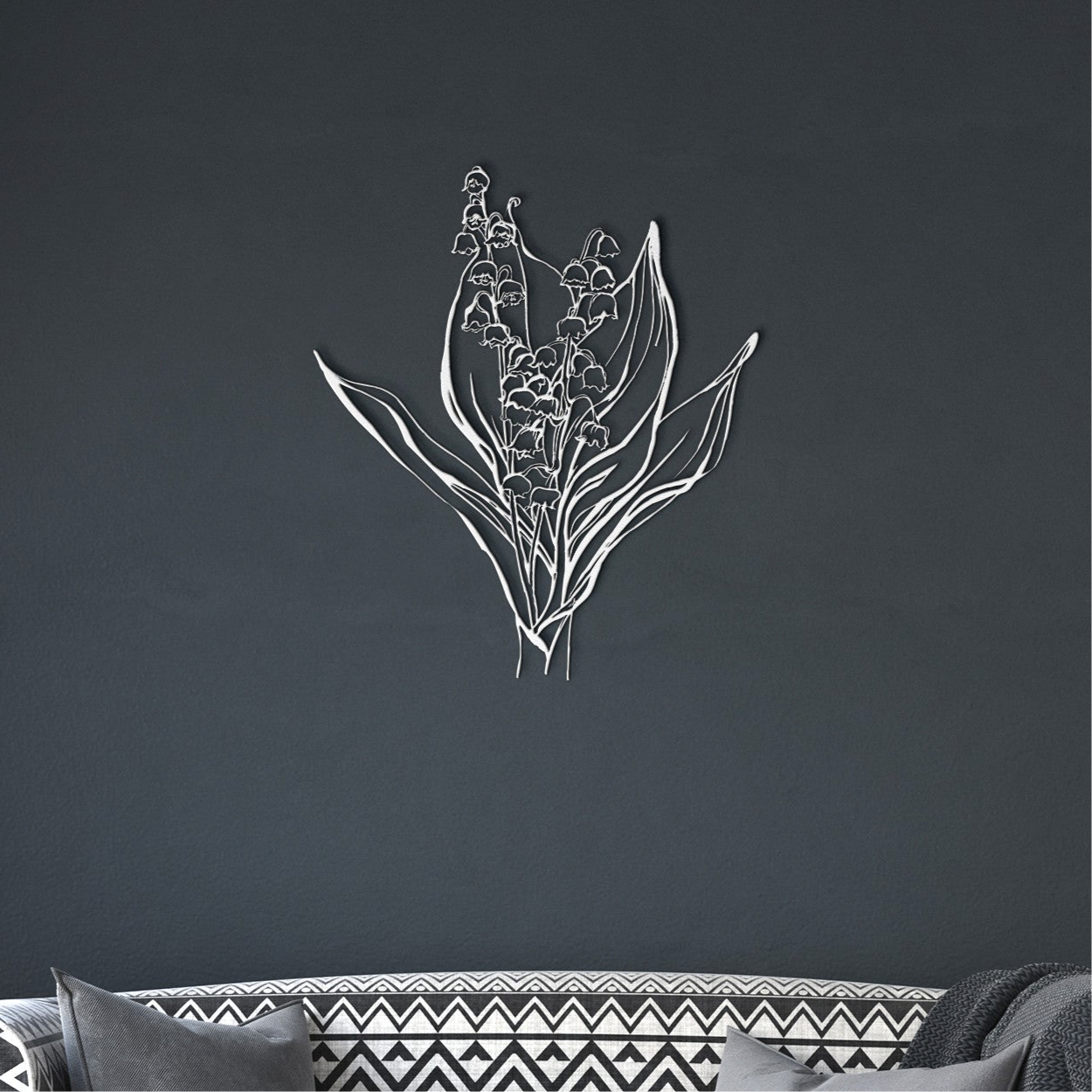 Lilly of the Valley • May Birth Flower by Leah Luria Metal Wall Art