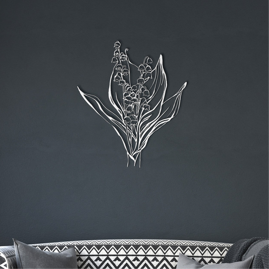 Lilly of the Valley • May Birth Flower by Leah Luria Metal Wall Art