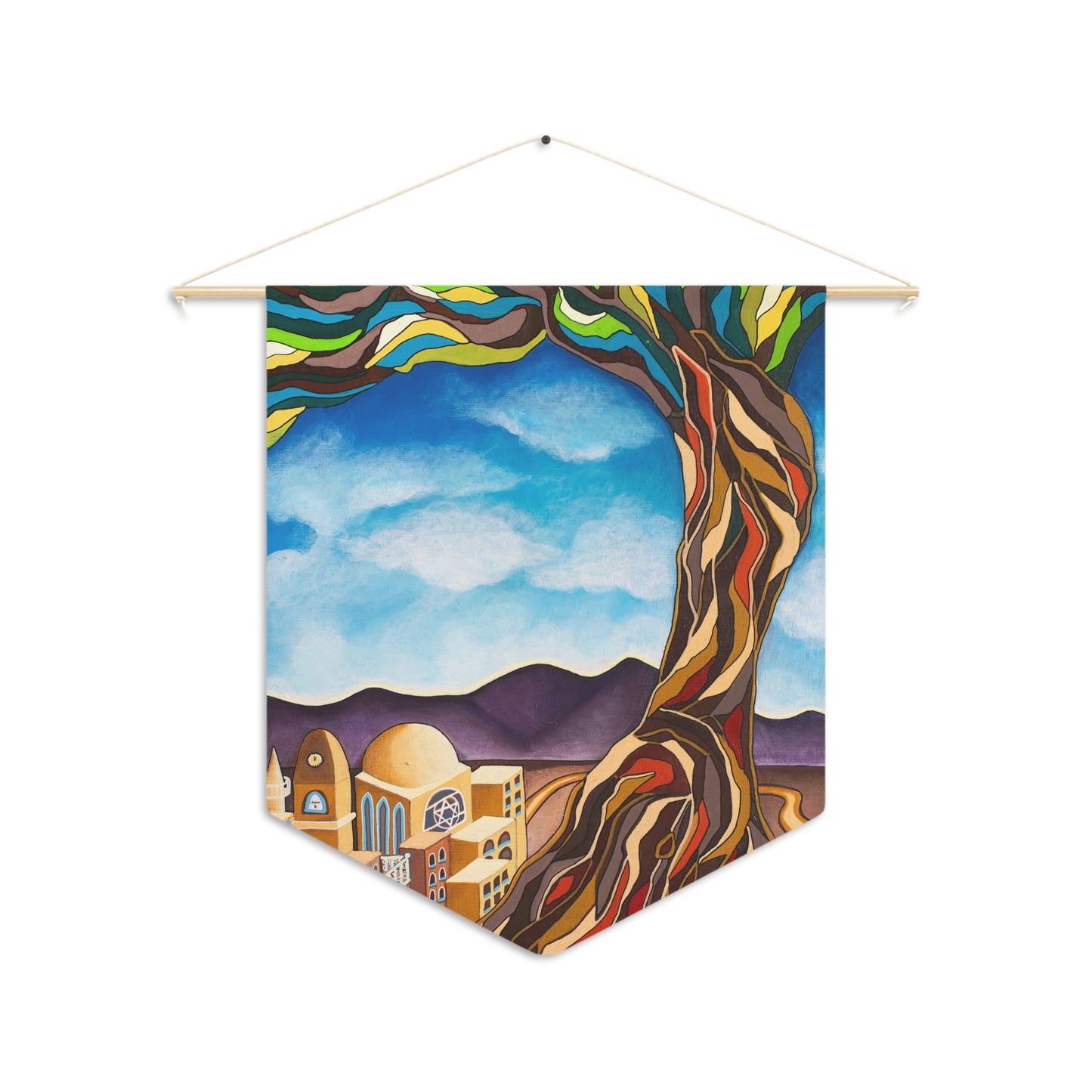 Tree of Life Pennant Tapestry by Yael Flatauer