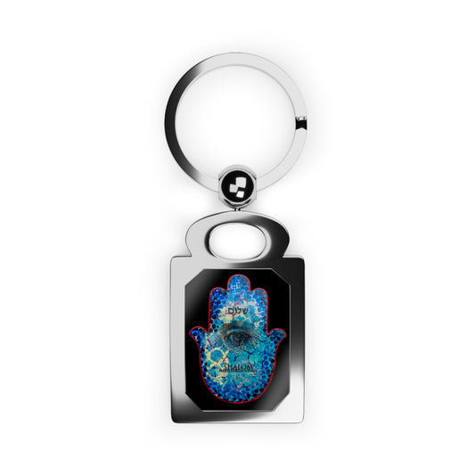 "Hamsa in Blues" by Esther Cohen Keyring
