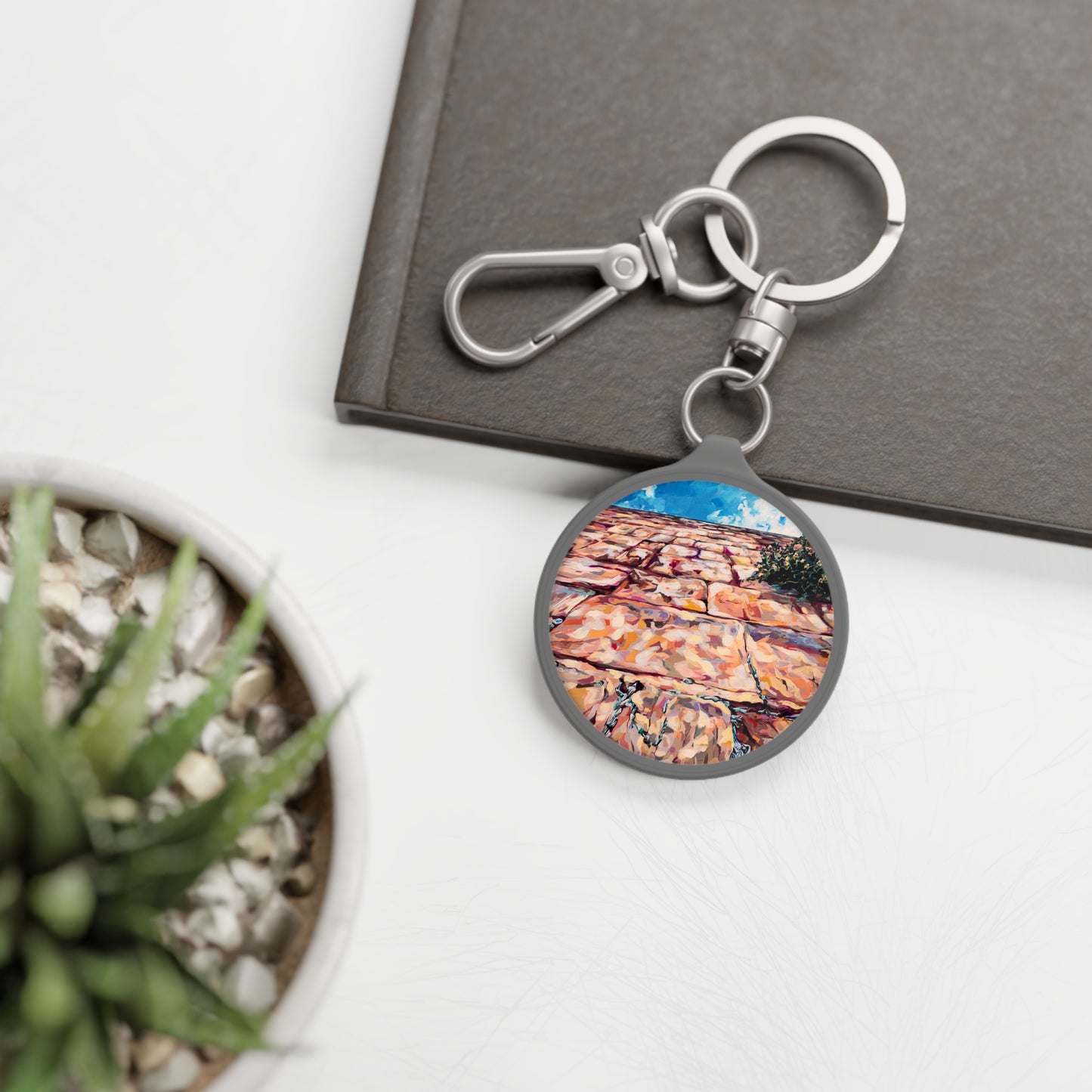 Kotel from Below by Leah Luria Keyring