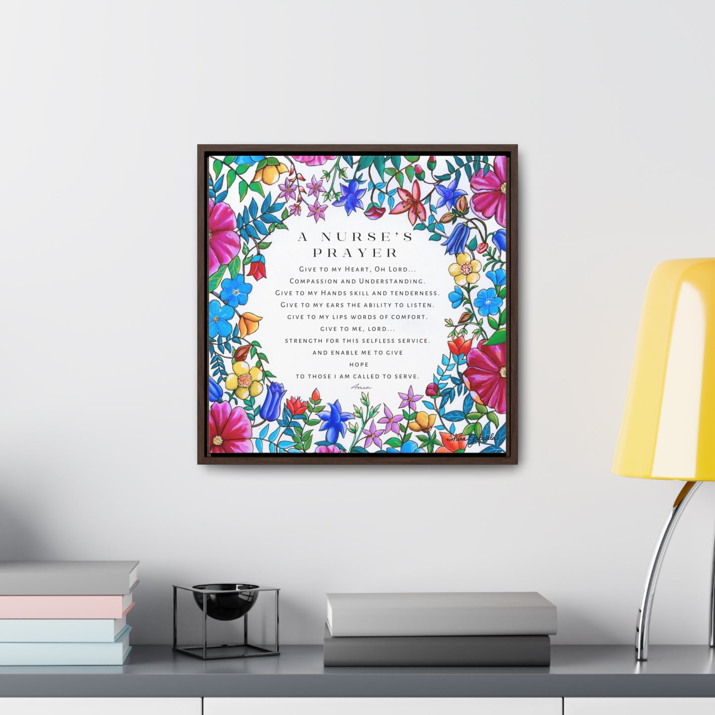 A Nurse's Prayer by Shira Gabriela Gallery Wrapped Canvas in Square Frame