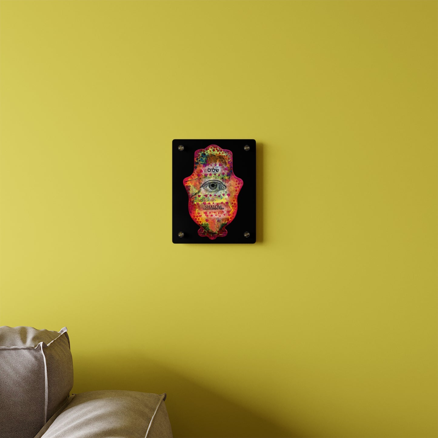 "Hamsa in Red" by Esther Cohen Glossy Modern Acrylic Print