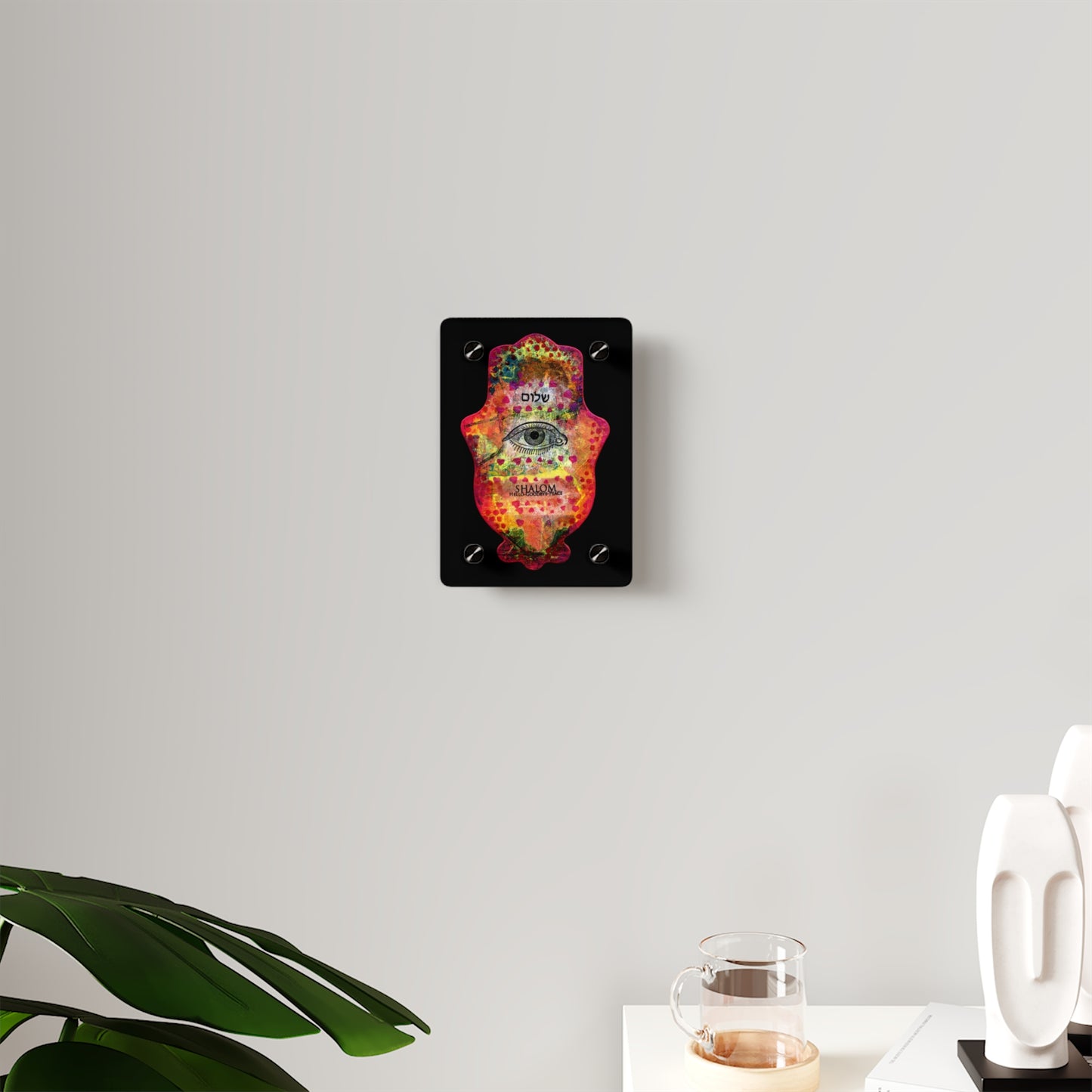 "Hamsa in Red" by Esther Cohen Glossy Modern Acrylic Print