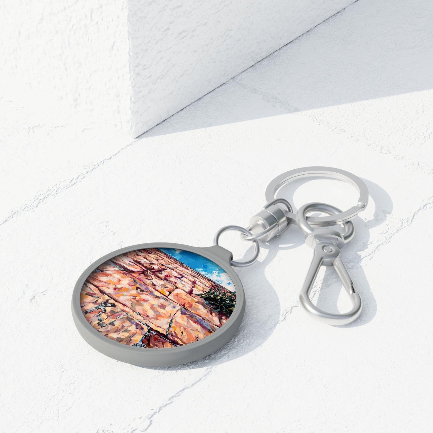 Kotel from Below by Leah Luria Keyring