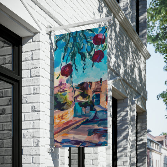 Dancing Shadows of Tzfat Sukkah Tapestry (waterproof)