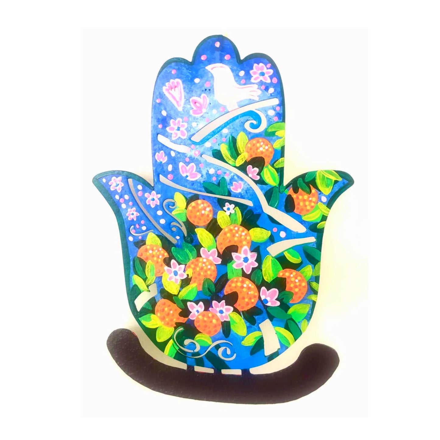 Citrus Hamsa Metal Wall Art