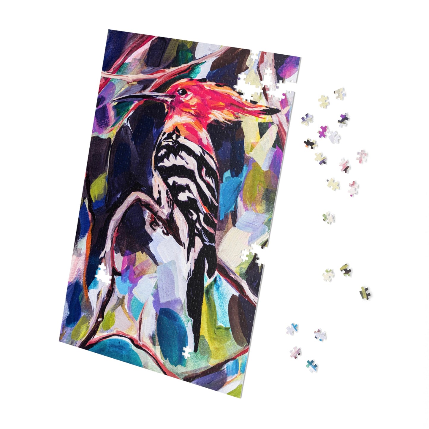 Painted Hoopoe Painting by Leah Luria Jigsaw Puzzle
