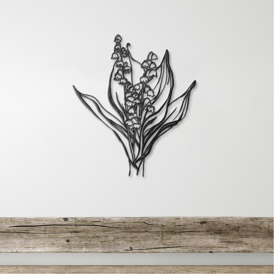 Lilly of the Valley • May Birth Flower by Leah Luria Metal Wall Art