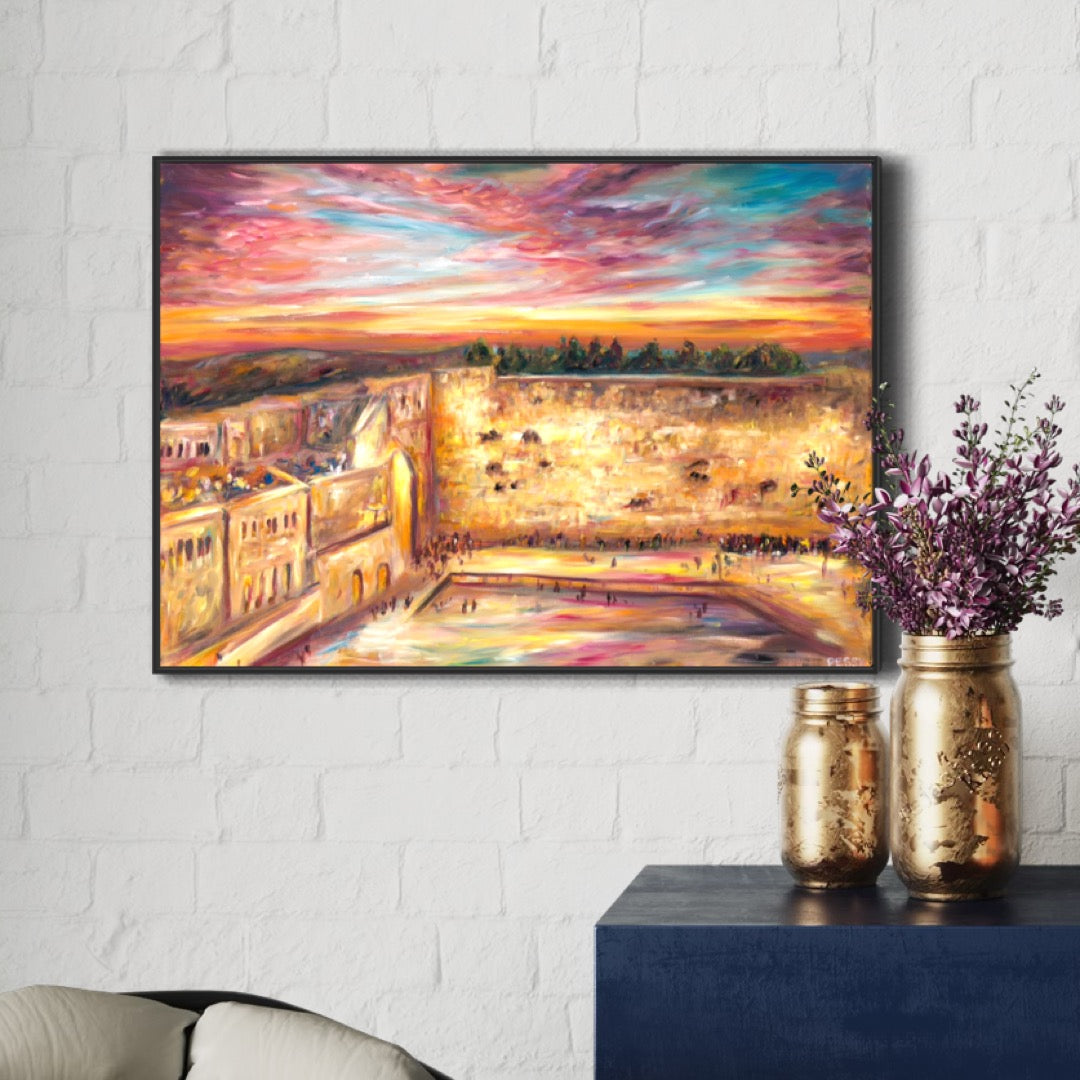Kotel at Dusk by Pessy Samson Print on Fine Art Paper or Canvas Giclée