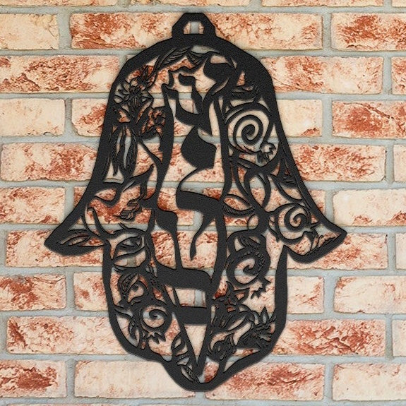 Hamsa of Peace in Israel by Leah Luria Metal Wall Art