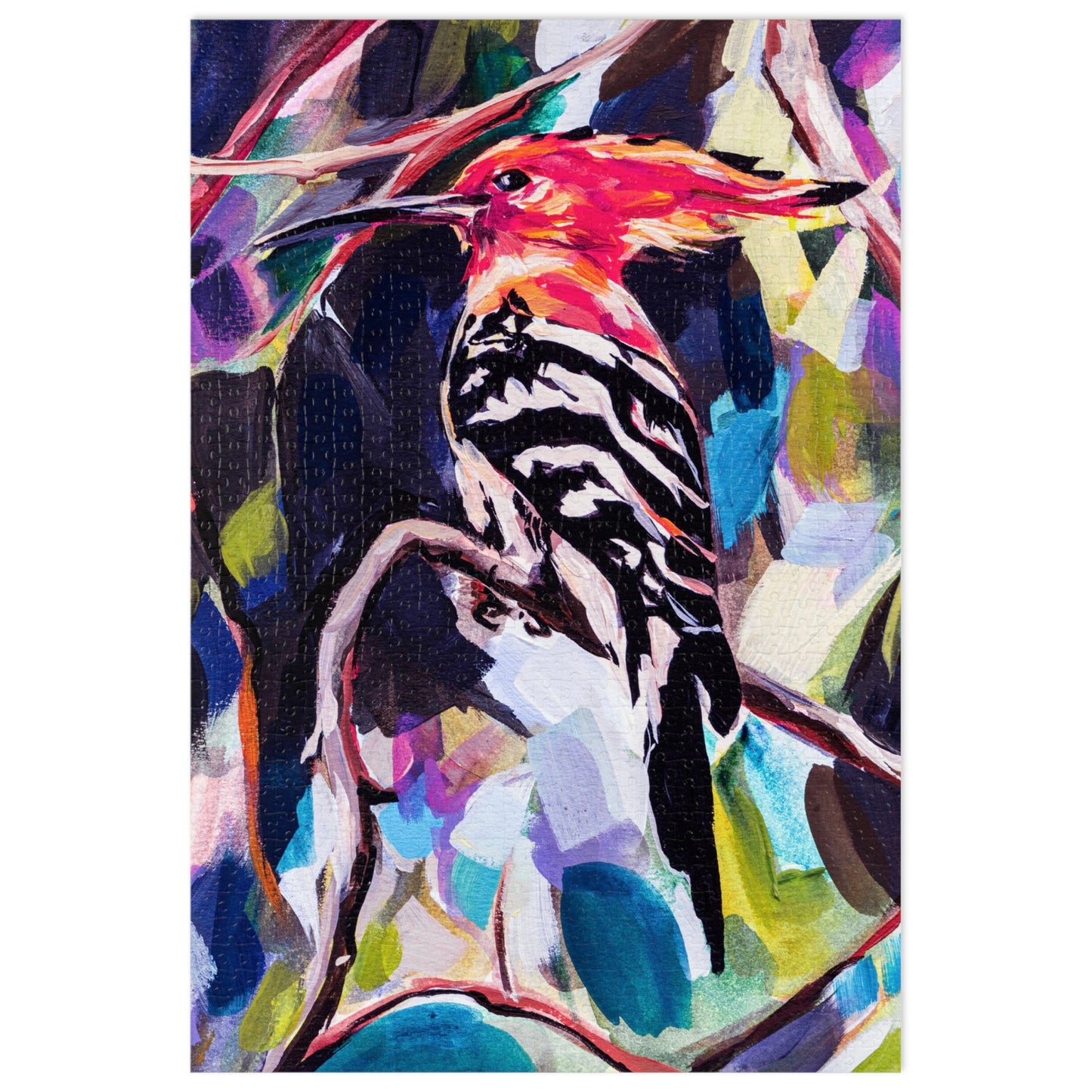 Painted Hoopoe Painting by Leah Luria Jigsaw Puzzle