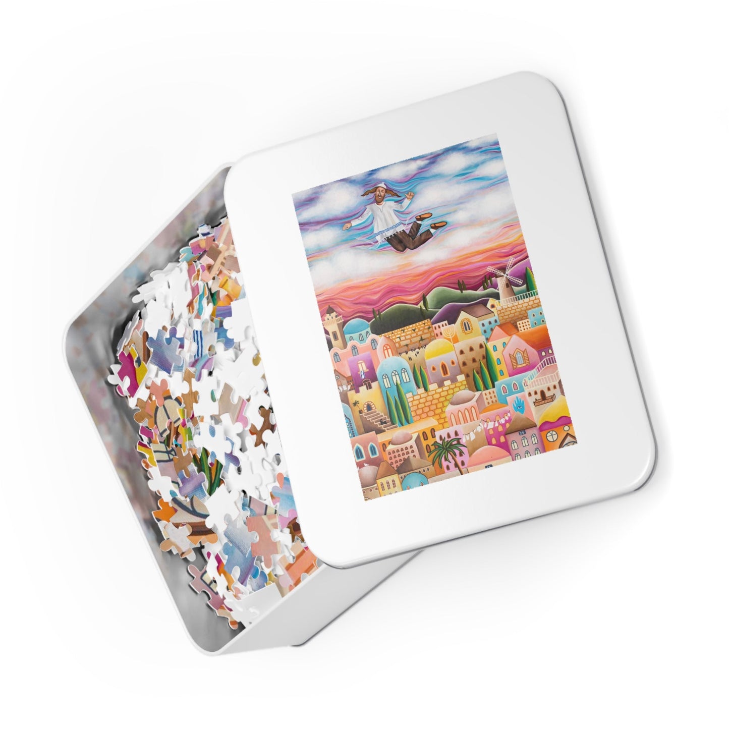 "The Flying Hassid" by Yael Flatauer Jigsaw Puzzle (30, 110, 252, 500,1000-Piece)