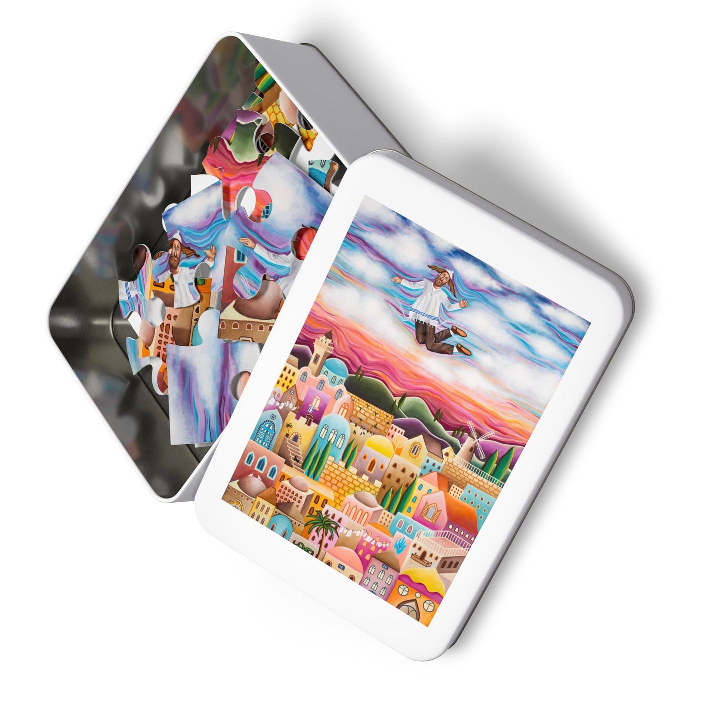 "The Flying Hassid" by Yael Flatauer Jigsaw Puzzle (30, 110, 252, 500,1000-Piece)