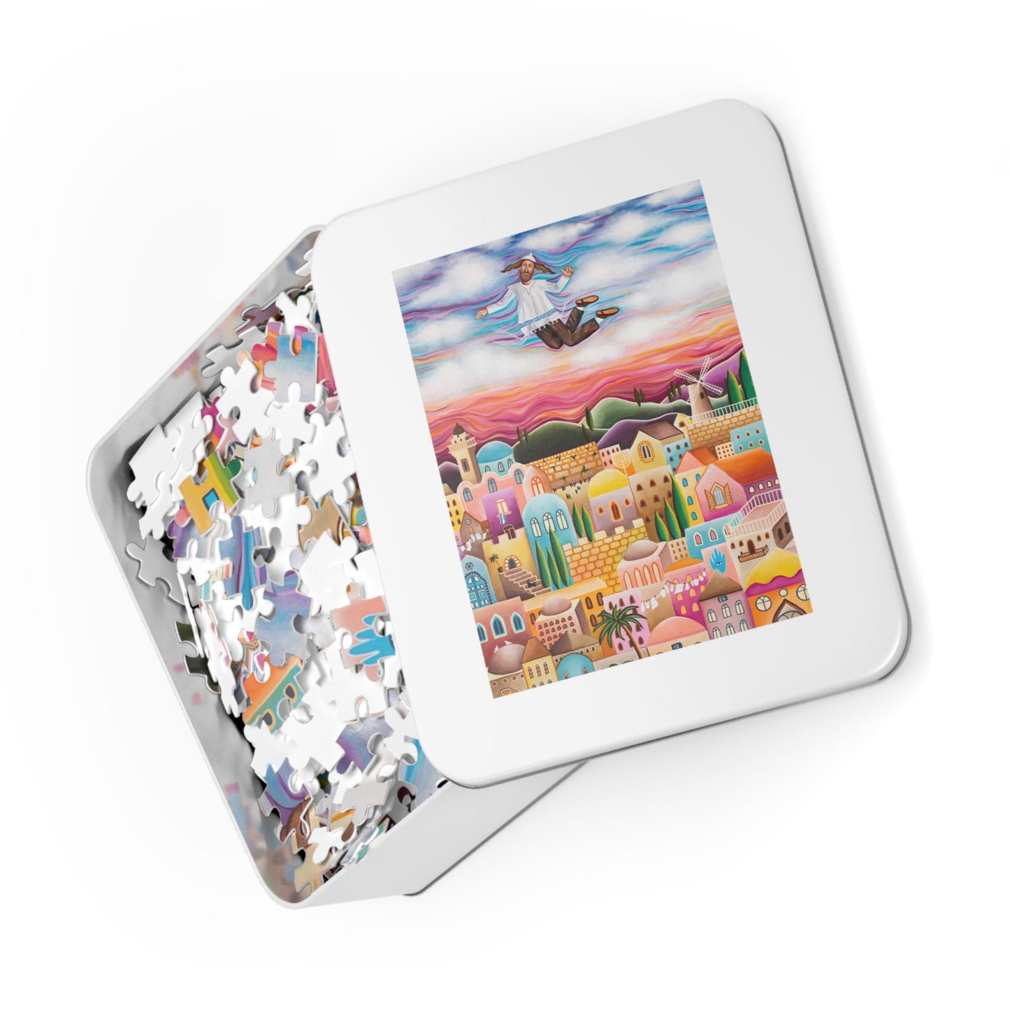 "The Flying Hassid" by Yael Flatauer Jigsaw Puzzle (30, 110, 252, 500,1000-Piece)