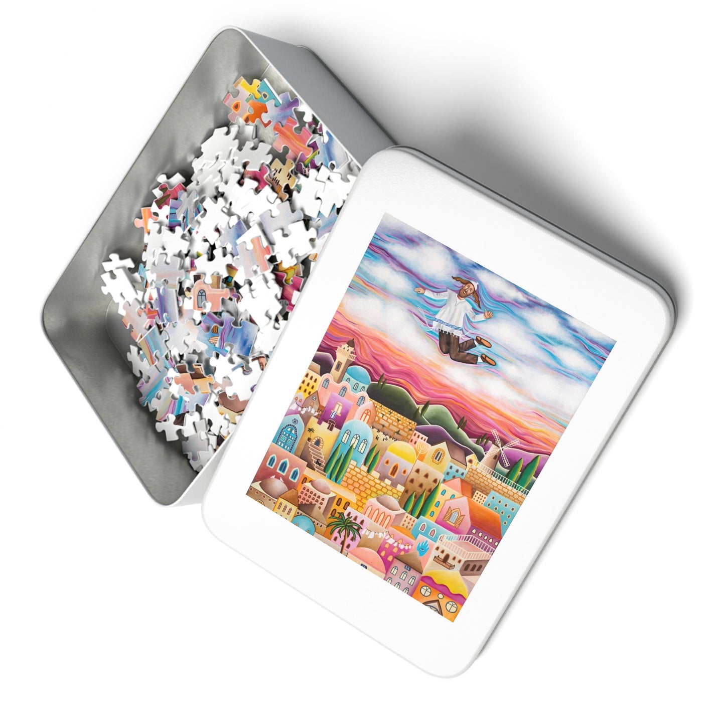 "The Flying Hassid" by Yael Flatauer Jigsaw Puzzle (30, 110, 252, 500,1000-Piece)