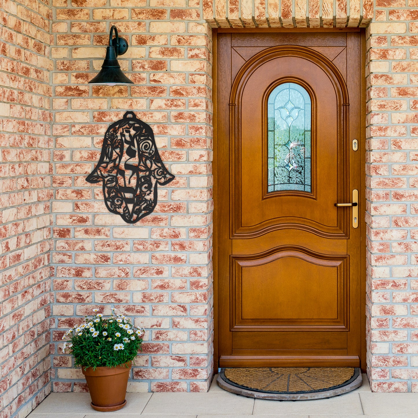 Hamsa of Peace in Israel by Leah Luria Metal Wall Art