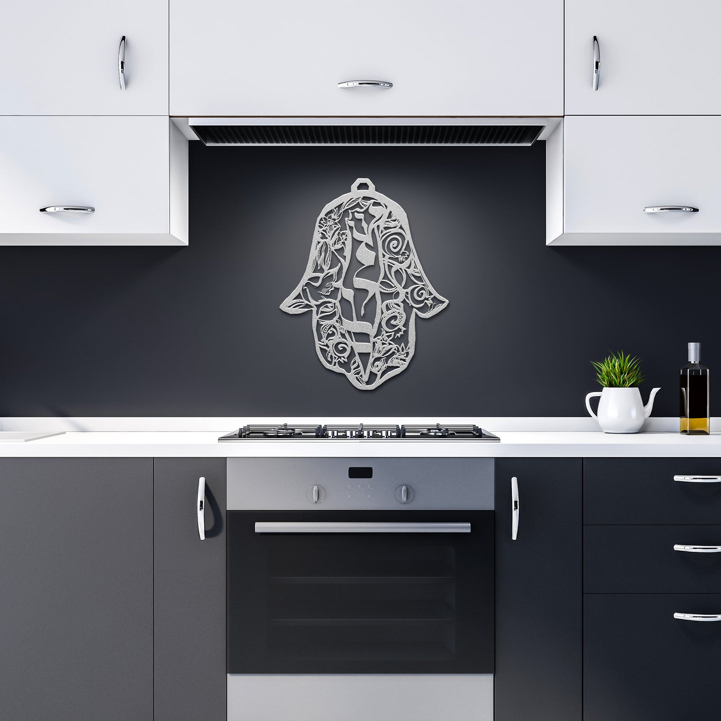 Hamsa of Peace in Israel by Leah Luria Metal Wall Art