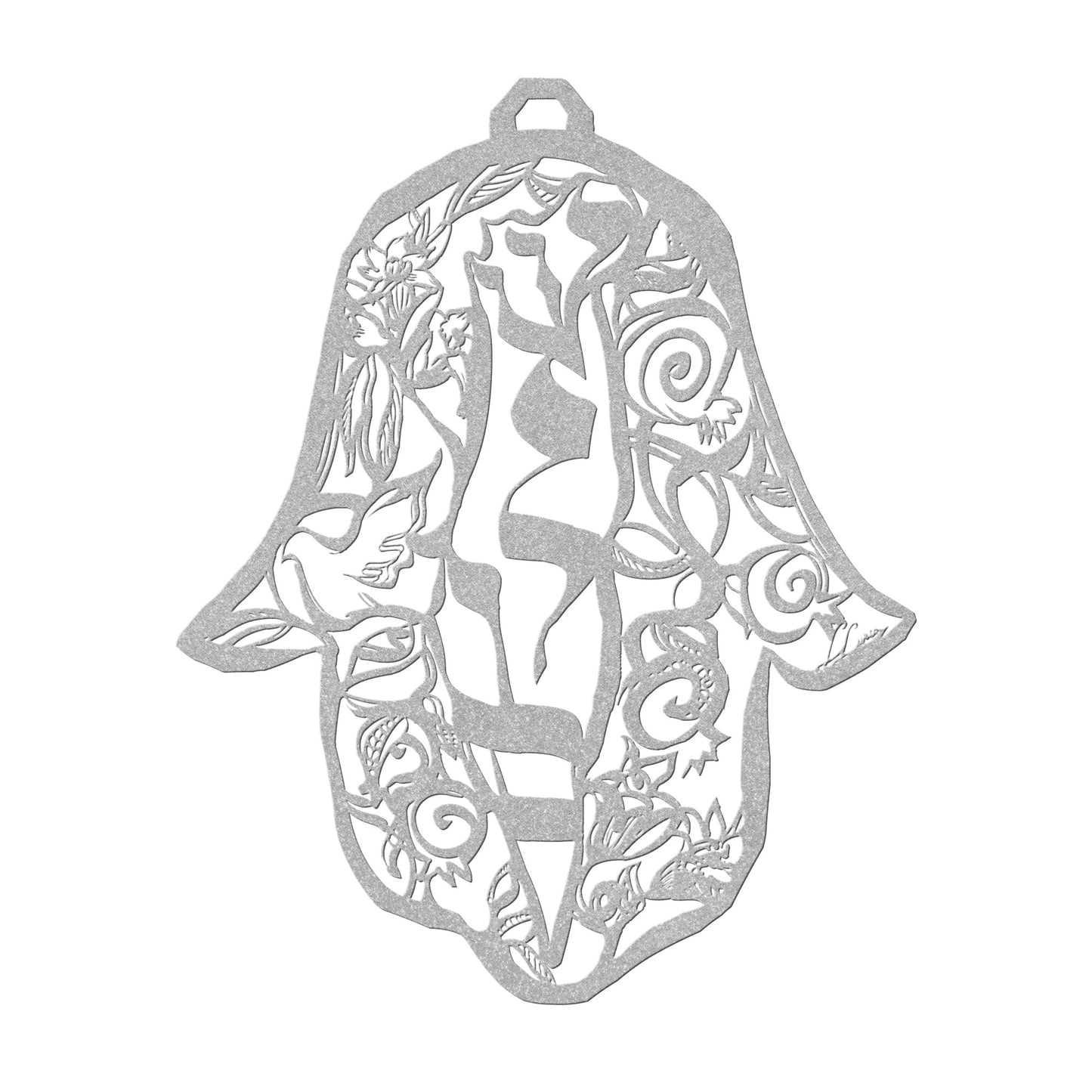 Hamsa of Peace in Israel by Leah Luria Metal Wall Art