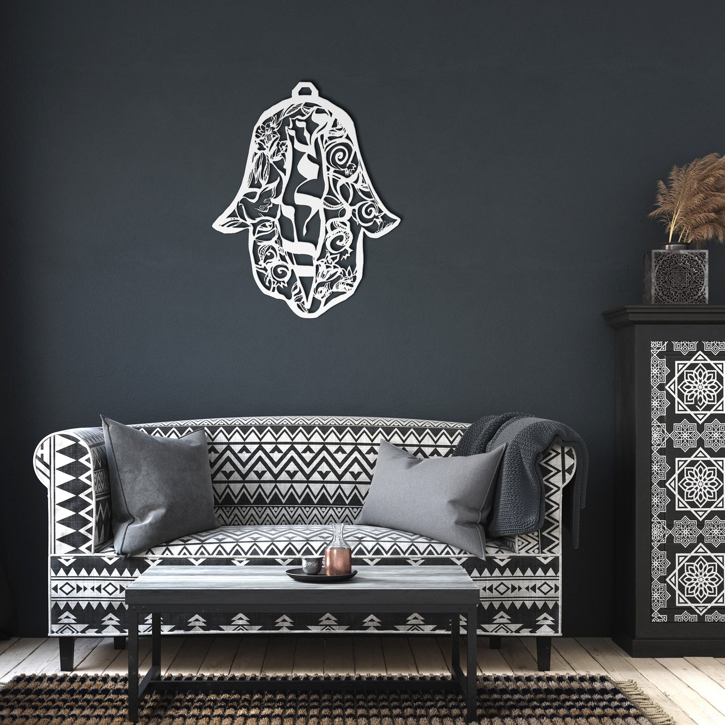 Hamsa of Peace in Israel by Leah Luria Metal Wall Art
