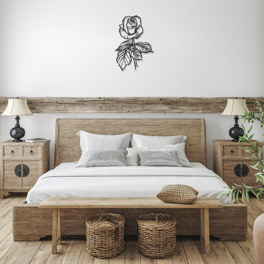 Hand Drawn Rose Metal Wall Art by Leah Luria