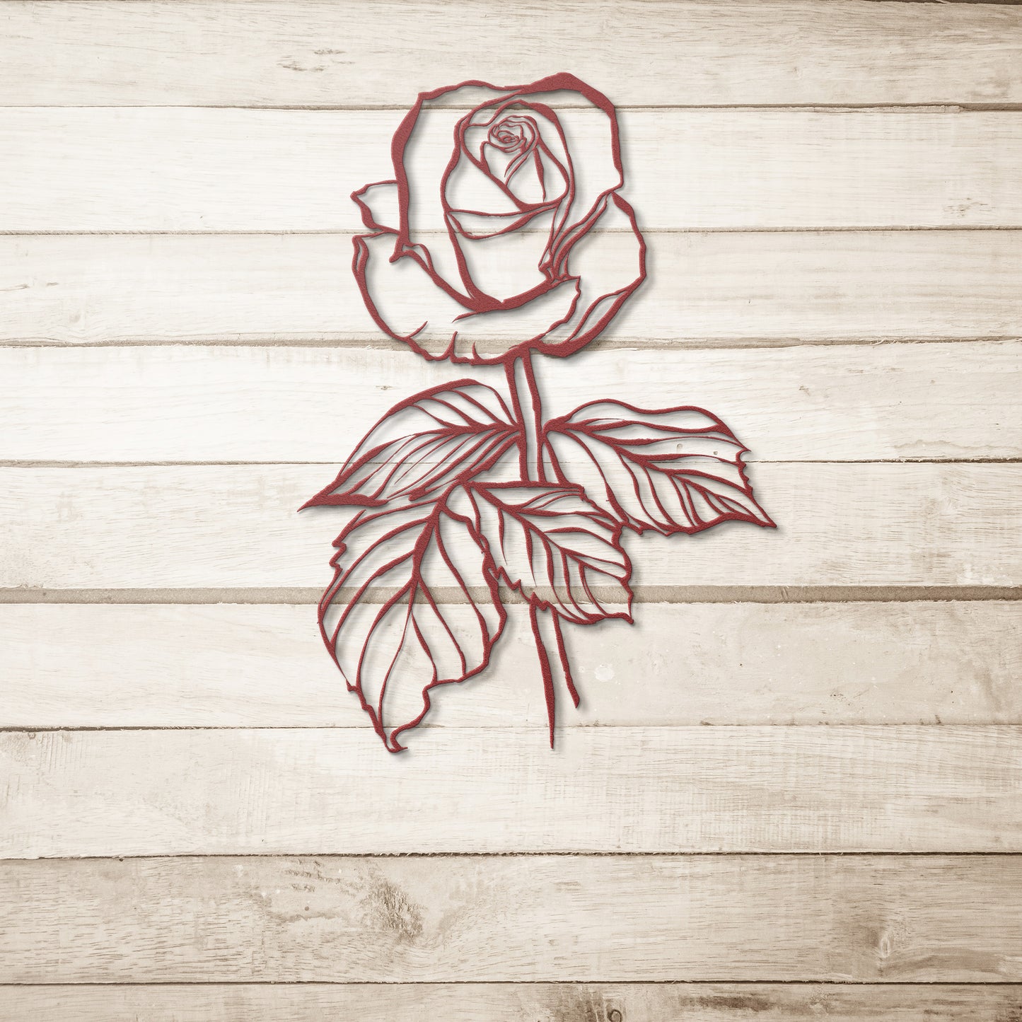Hand Drawn Rose Metal Wall Art by Leah Luria