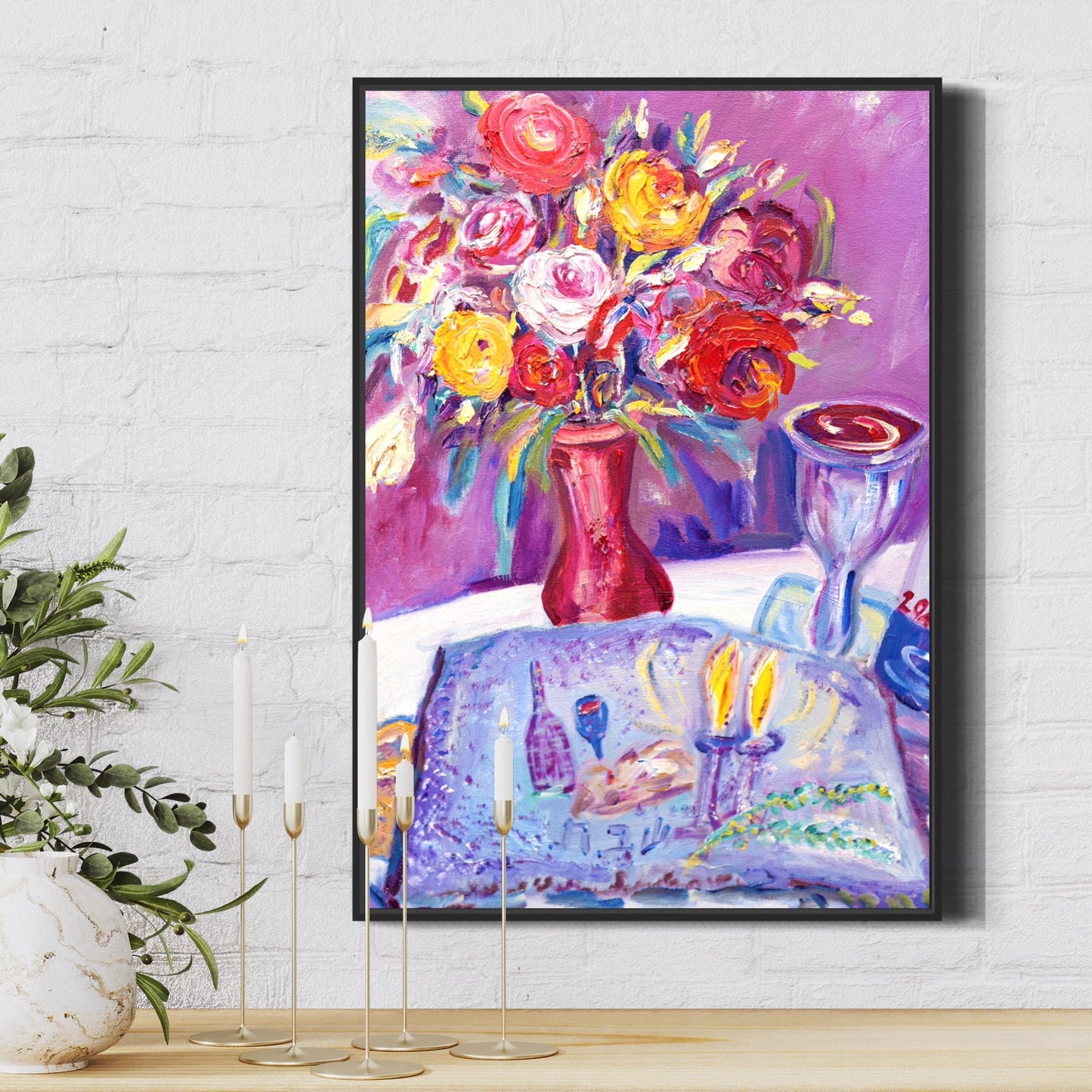 Colors of Shabbat Still Life by Dara Goldschmidt