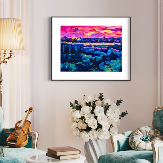 Sacred Horizon: Radiant Sunset over Jerusalem