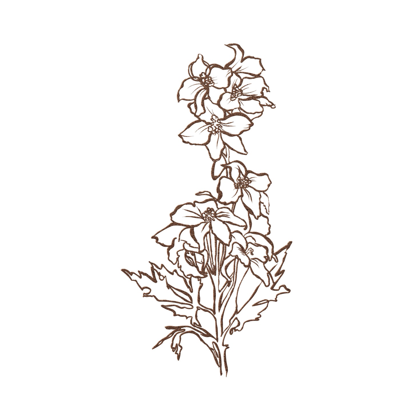 July Larkspur Birthflower by Leah Luria Metal Wall Art