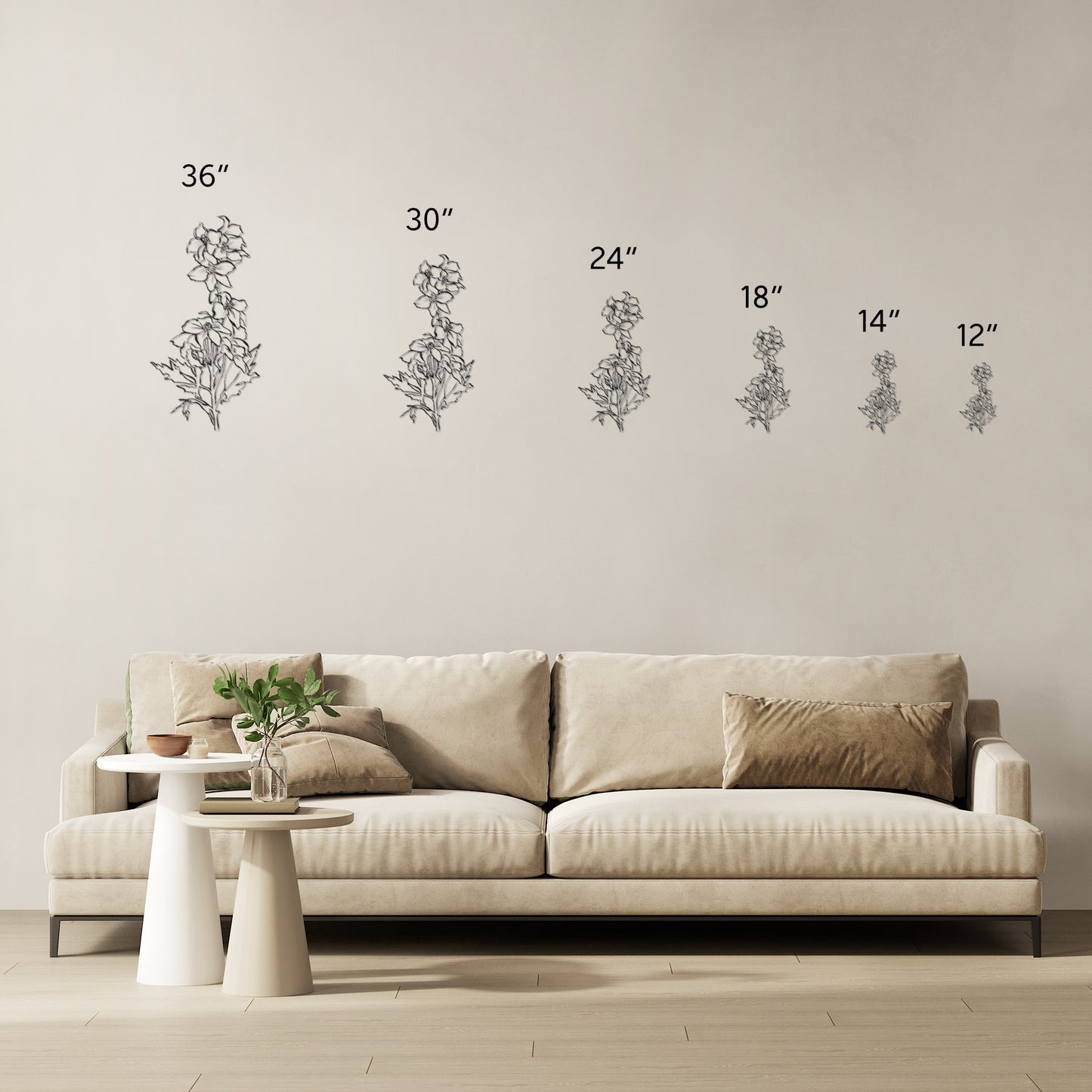 July Larkspur Birthflower by Leah Luria Metal Wall Art