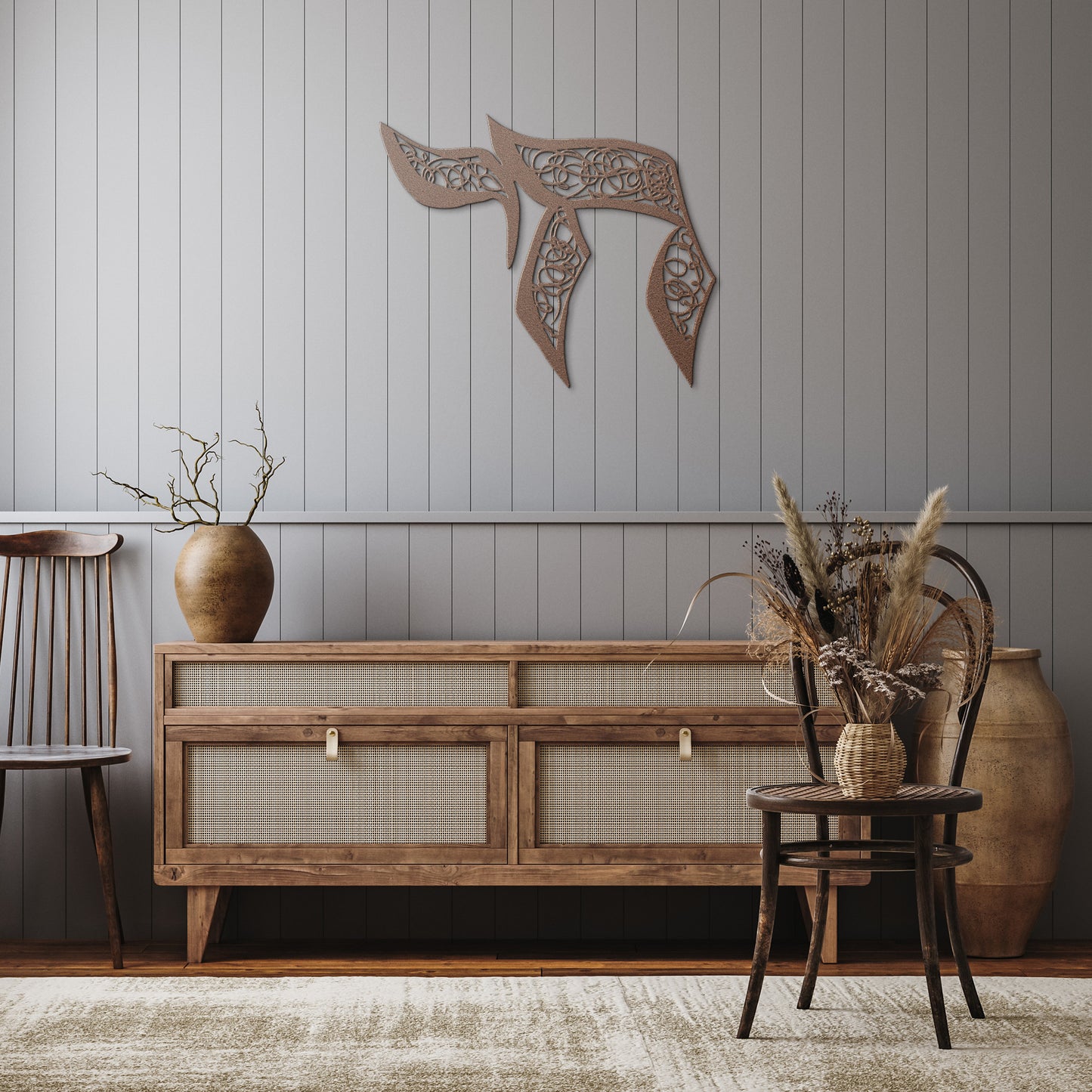 Scribble Chai Metal Wall Art by Leah Luria