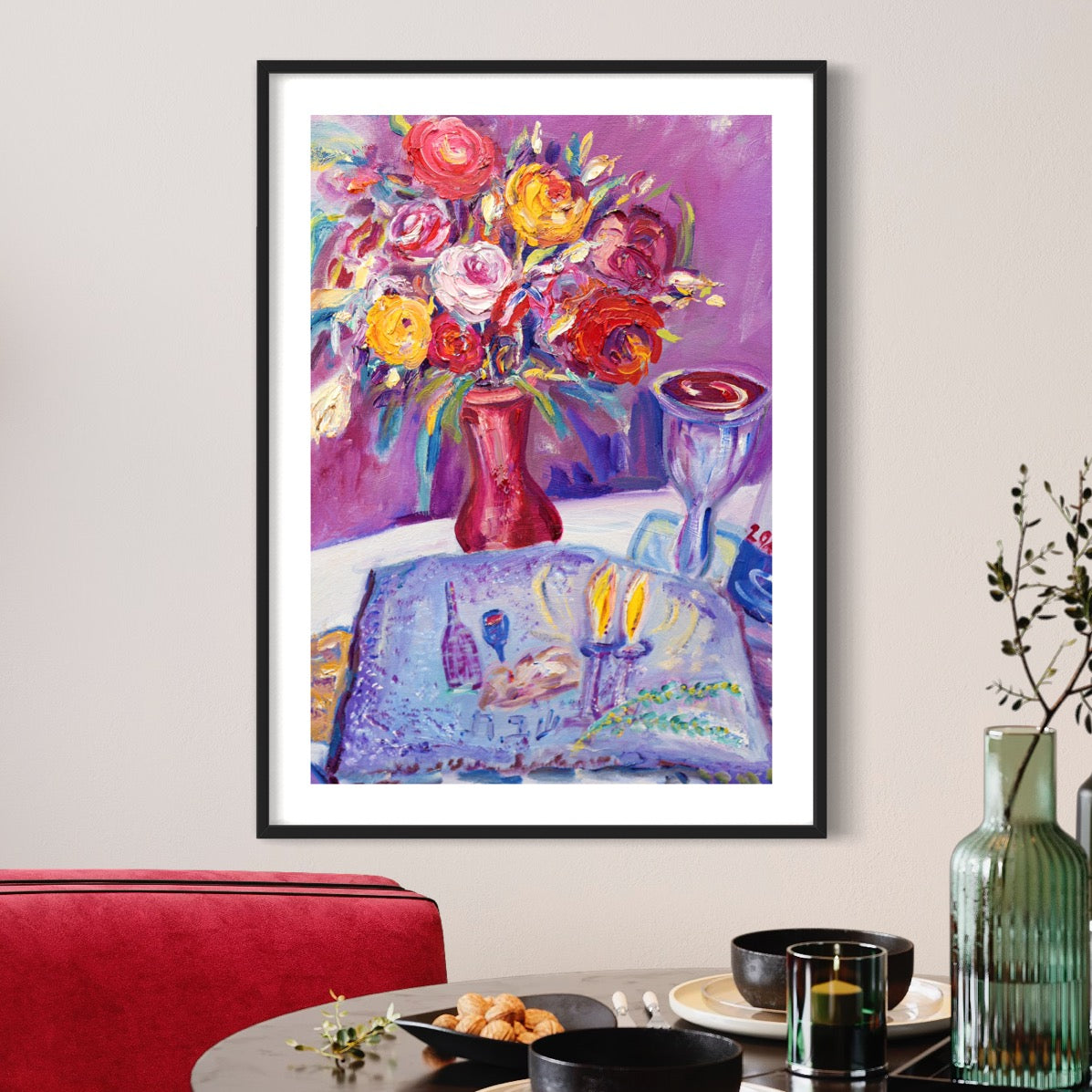 Colors of Shabbat Still Life by Dara Goldschmidt
