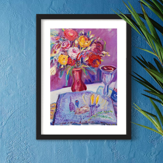 Colors of Shabbat Still Life by Dara Goldschmidt