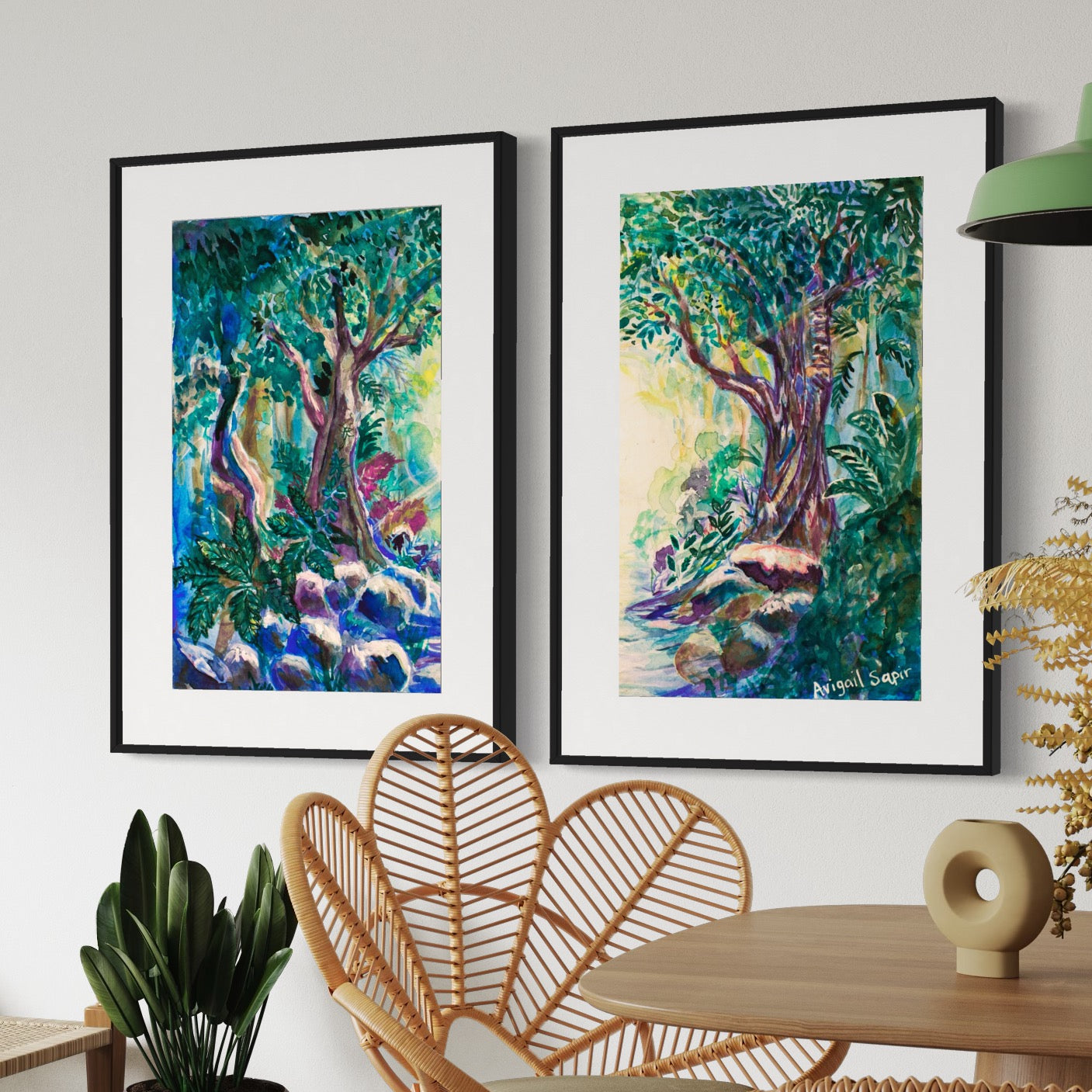 The Journey Begins Diptych Pair by Avigail Sapir - Fine Art Print on Canvas or Paper
