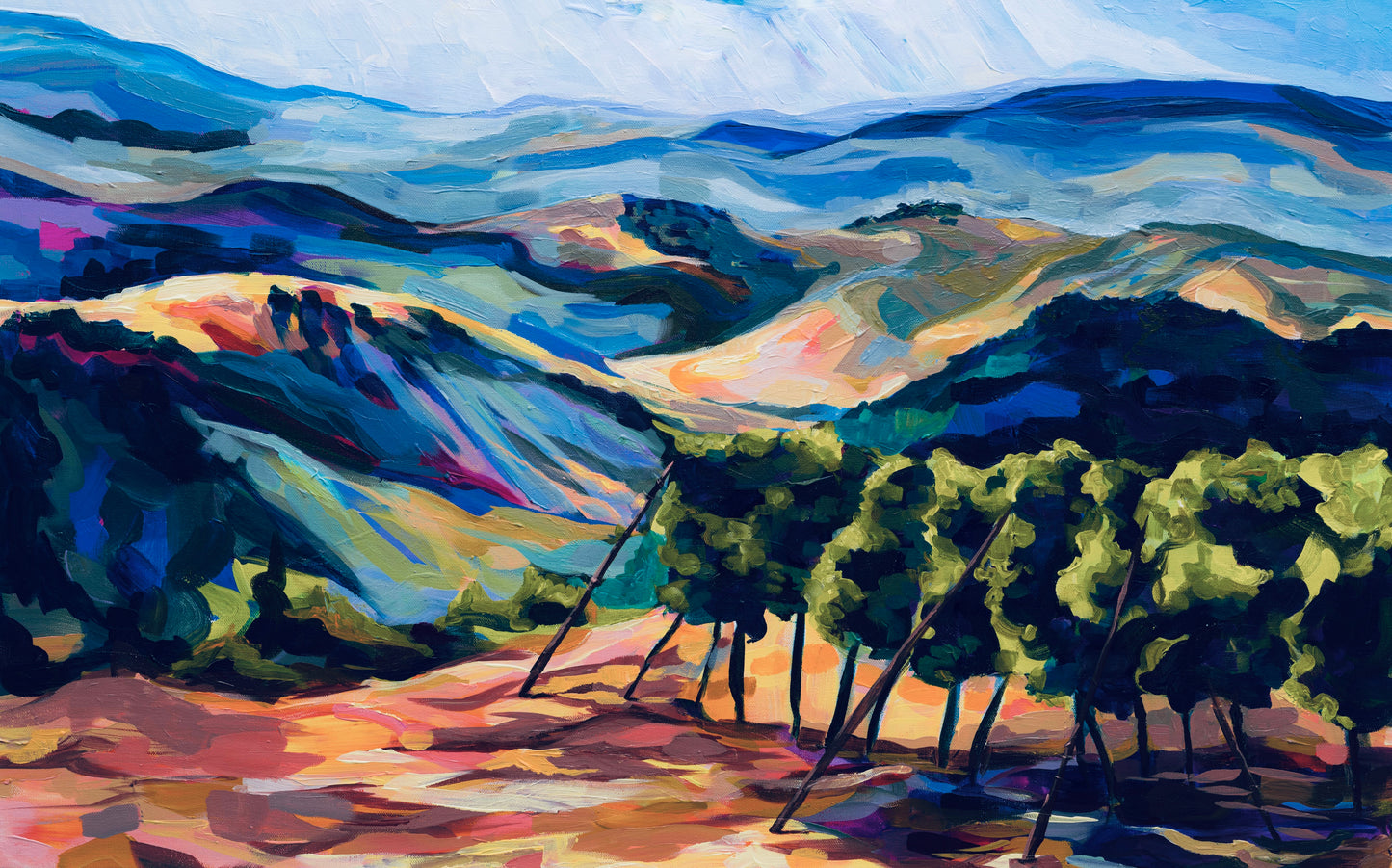 Gush Mountaintop Vineyard by Leah Luria Print on Fine Art Paper or Canvas Giclée