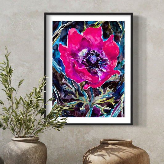 “First Bloom” by Leah Luria Kalania (Anemone) Flower in Cool Tones