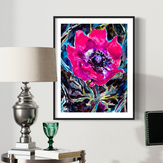 “First Bloom” by Leah Luria Kalania (Anemone) Flower in Cool Tones