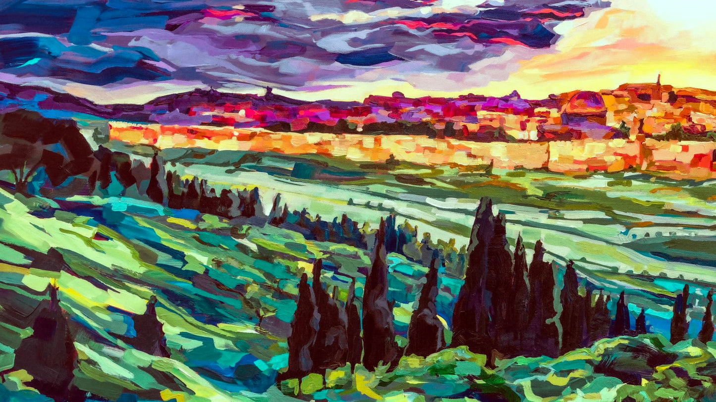 Vibrancy of Jerusalem by Leah Luria Fine Art Print on Paper or Canvas Giclée