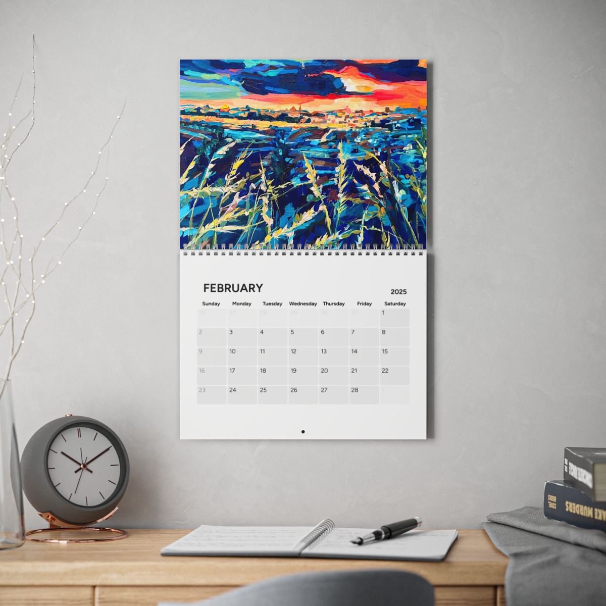 "Brushstrokes of Israel Version II" by Leah Luria 2025 Wall Calendar