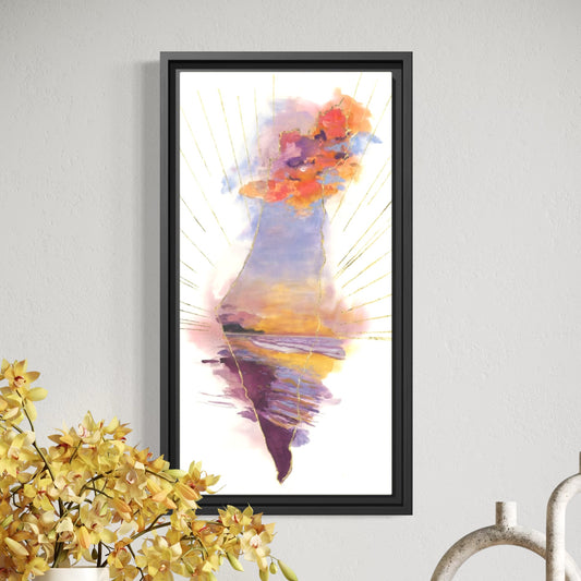 “Radiant Israel” - Map of Israel by Avigael Tondowski - Framed Canvas Print