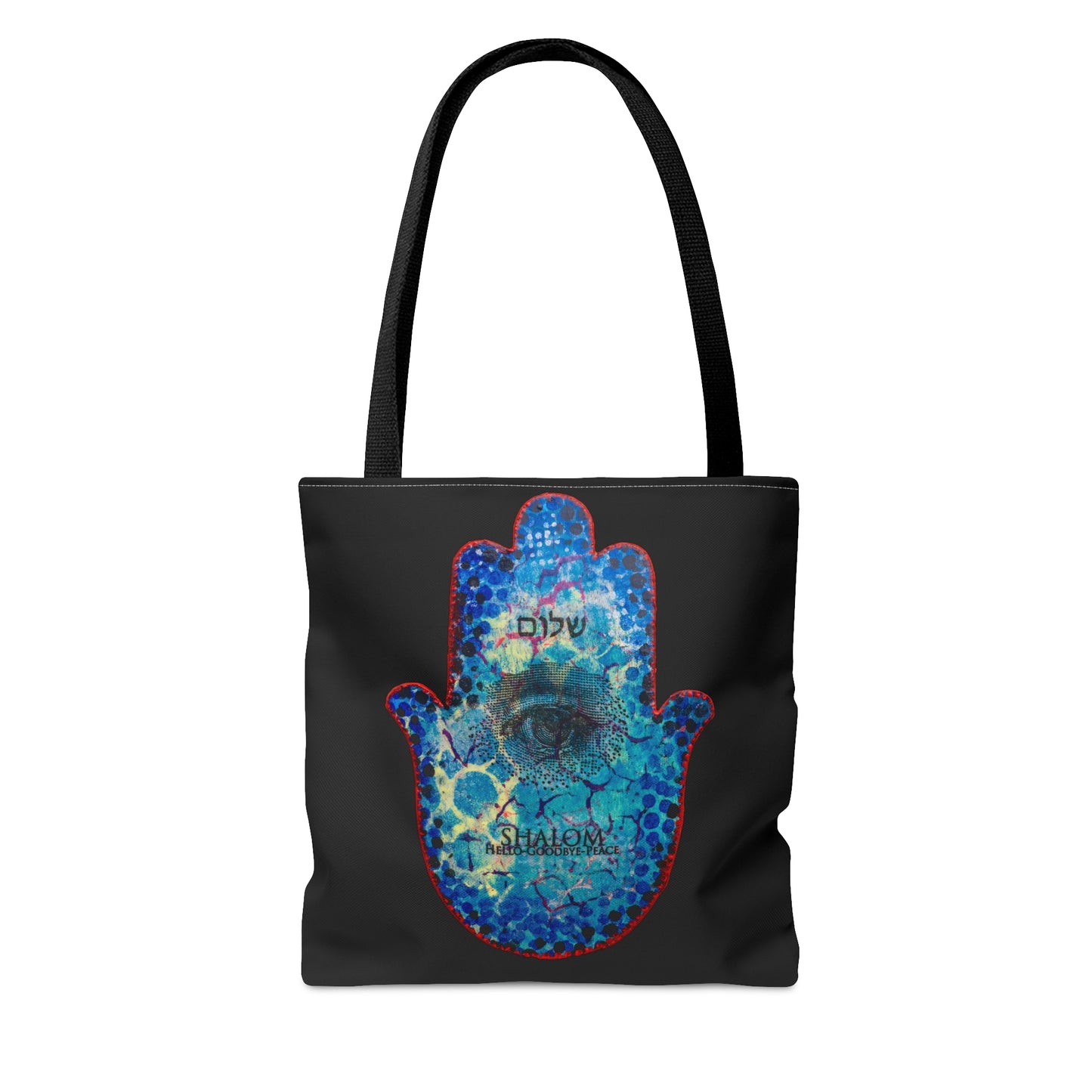 "Hamsa in Blue & Fuchsia" Double Sided Tote Bag by Esther Cohen