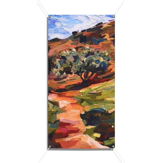 The Path by the Olive Tree Sukkah Tapestry (waterproof)